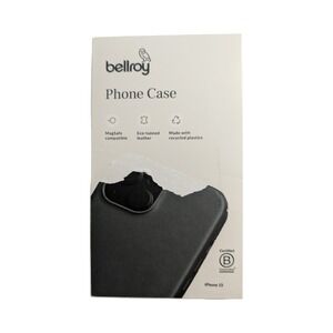 Z1-O Bellroy Leather Magnet Phone Case For Apple iPhone 15 - Everglade Gray